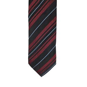 Dolce & Gabbana Vintage Black & Red Striped Tie Classic Style 95% Silk Italy